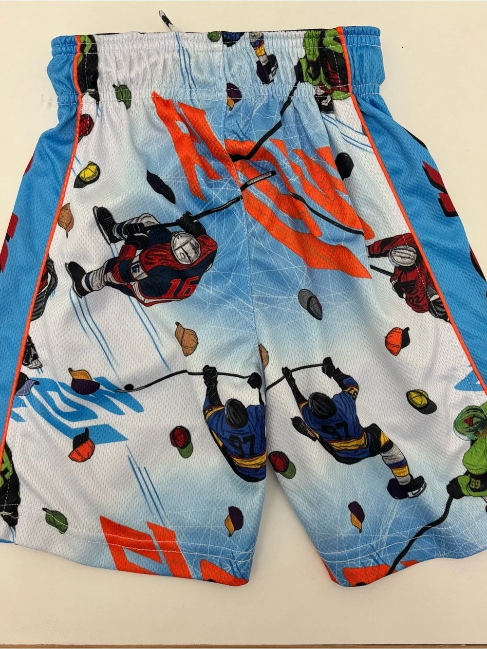 Flow Society Retired Hockey Print Boys Blue Athletic Shorts